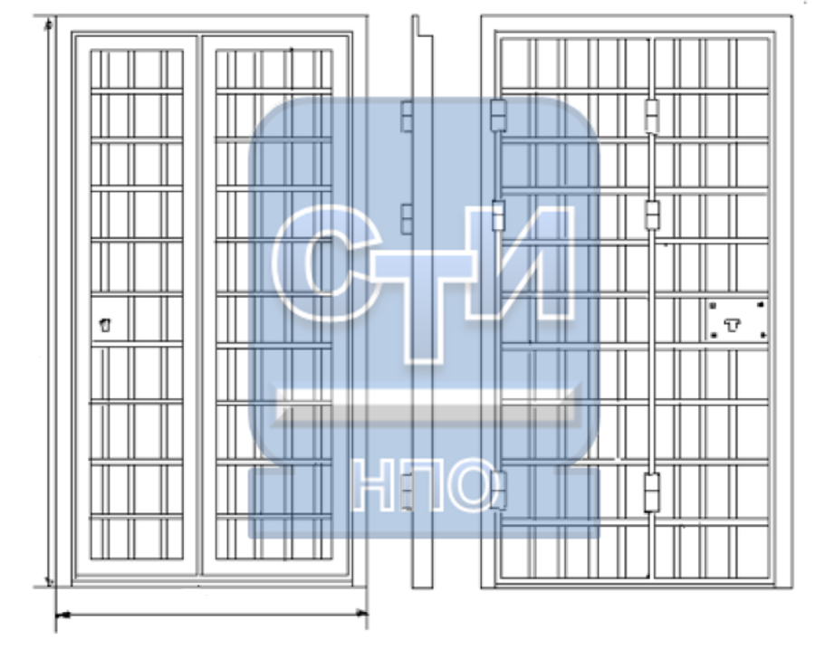 Блок дверной режимный решетчатый (складывающийся) — Режимные решетчатые, НПО СтройТехИнвест — фото 1