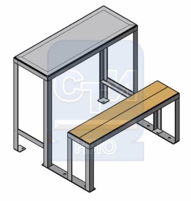 Стол камерный со скамейкой