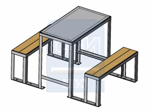 Стол камерный со скамейкой