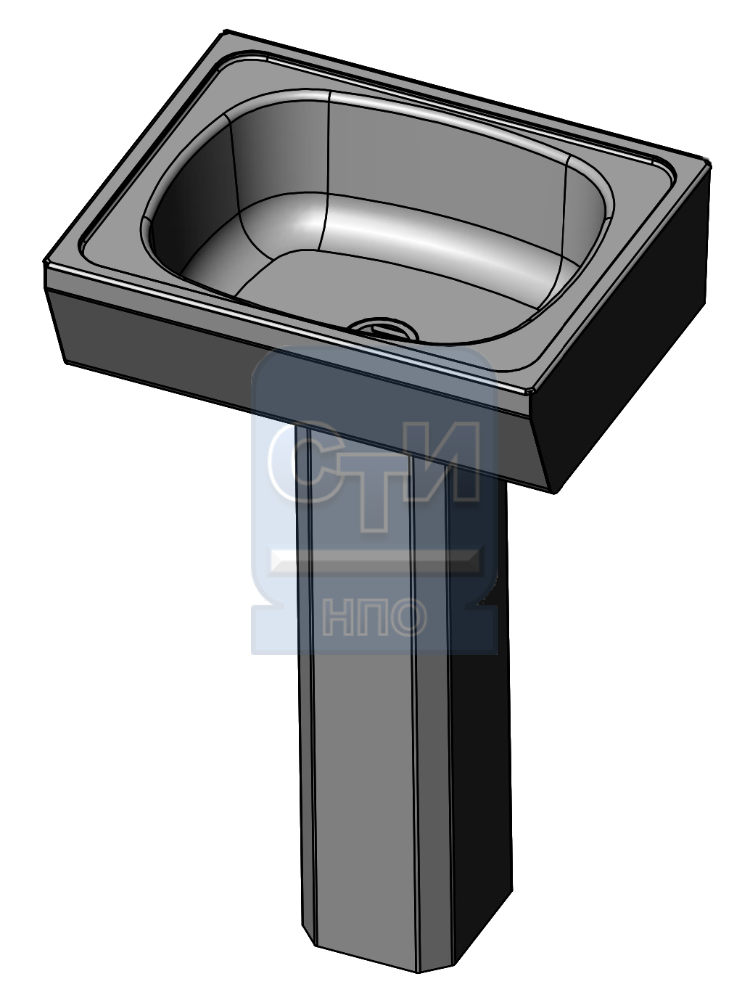 Раковина настенная с пьедесталом антивандальная