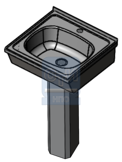 Раковина настенная с пьедесталом антивандальная