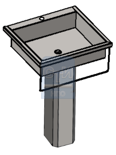 Раковина настенная с пьедесталом антивандальная с держателем для полотенца