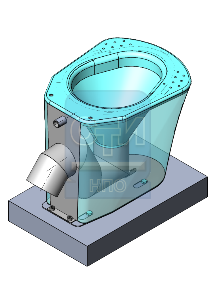 Унитаз антивандальный из нержавеющей стали без бачка с резьбовым подключением